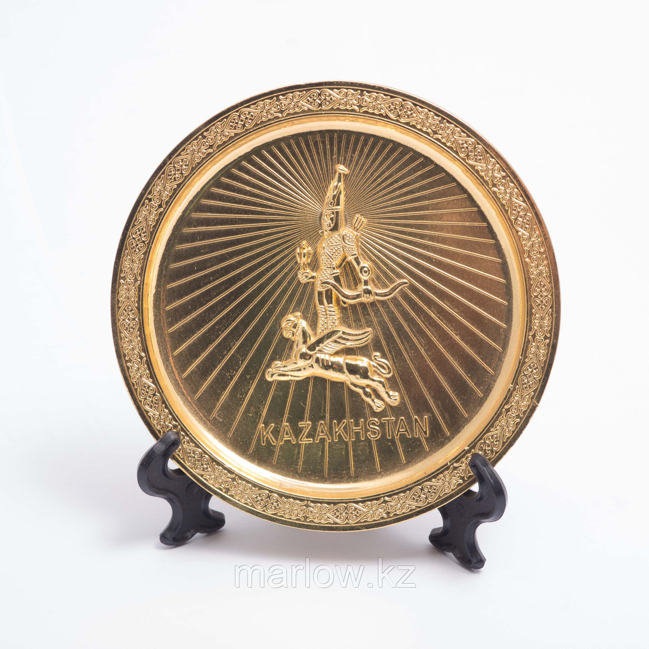 Сувенирная тарелка "Золотой человек" 13*13 см - фото 1 - id-p111396990