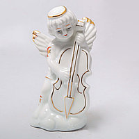 Фарфоровая статуэтка "Ангел с контрабасом" (11см)
