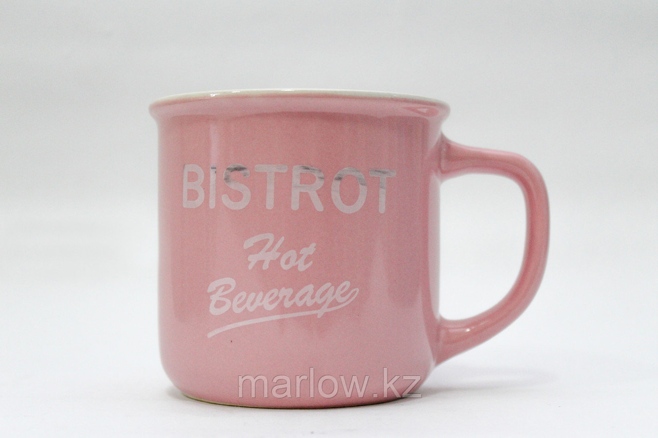 Подарочная кружка "BISTROT", 9 см, розовая - фото 1 - id-p111397193