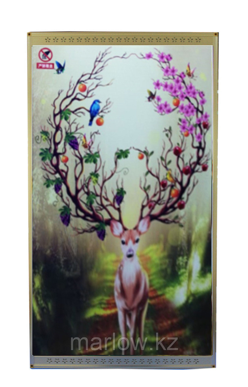 Инфракрасный электрообогреватель-картина "Олень с цветочными рогами", 500 ват, 100*60 см - фото 1 - id-p111398130