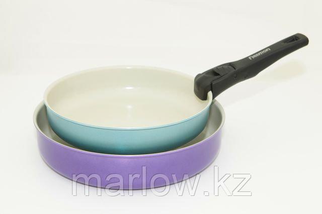 4861 FISSMAN Набор посуды 3 пр. PRESTO со съемной ручкой (алюминий с керамическим антипригарным покрытием) - фото 1 - id-p111399711