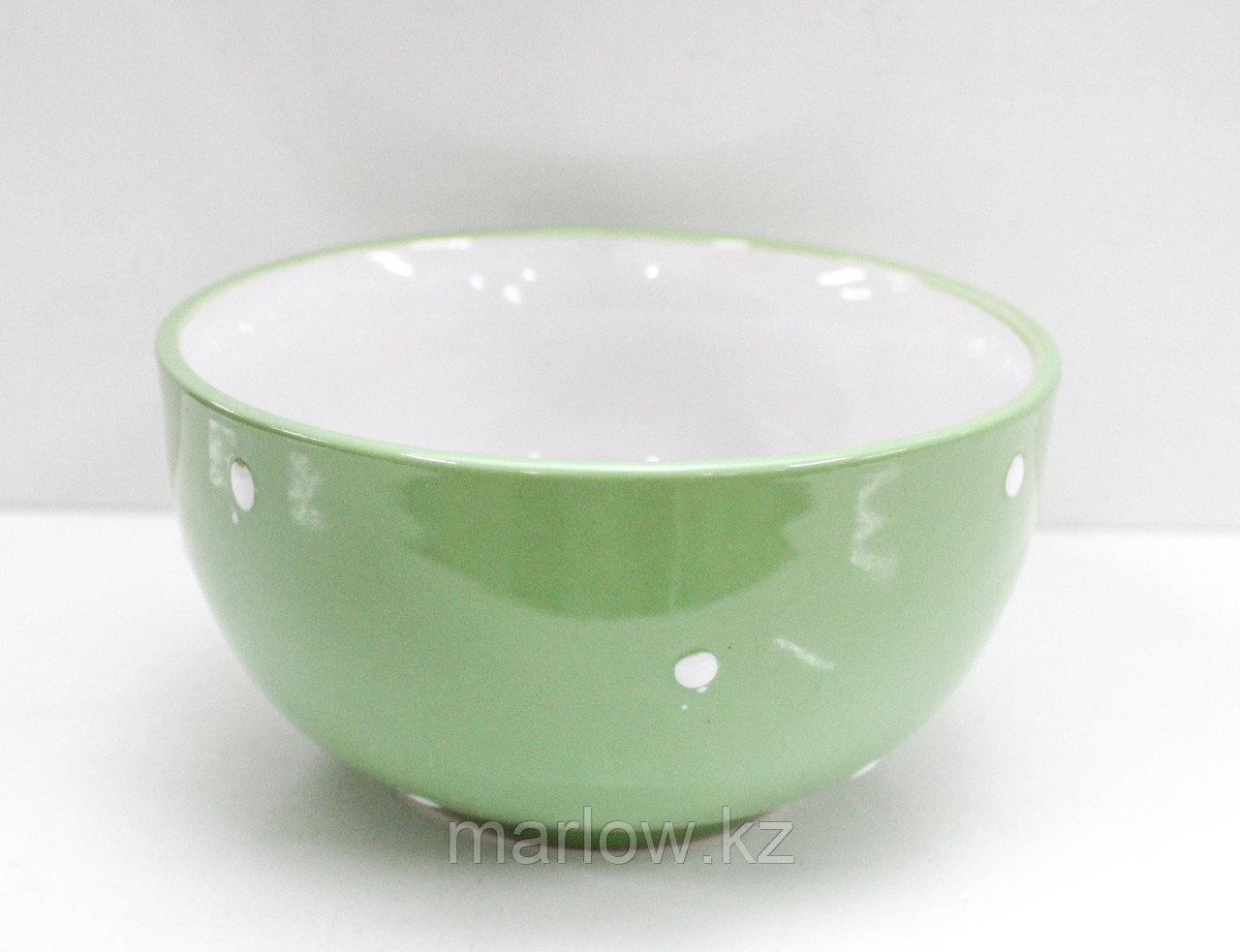 Керамическая супница, бело-зеленая, D 13 см - фото 1 - id-p111399976