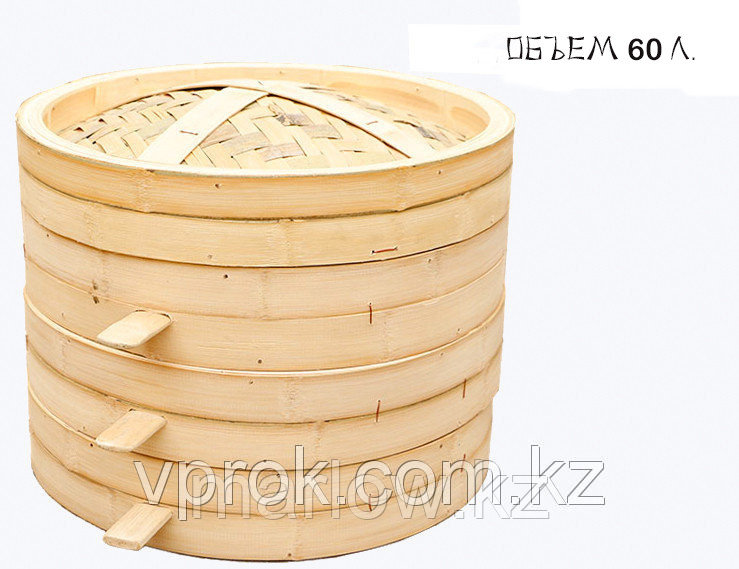 Китайская пароварка для мантов, бамбуковая, 60 л. - фото 1 - id-p111400395