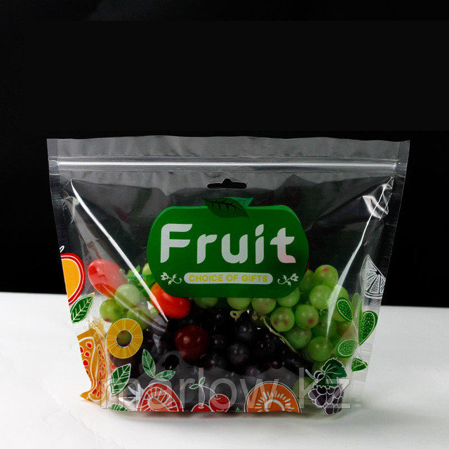 Пакет дой-пак прозрачный для хранения свежих фруктов 210x260 мм, zip-замок - фото 1 - id-p111401669