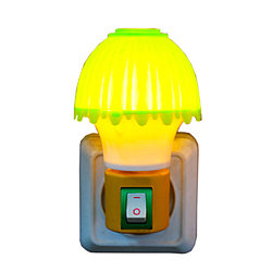 LED ночник в розетку "Лампа", желто-зеленый