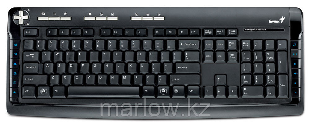 Клавиатура "Genius KB-350 Desktop Keyboard With Palm Rest,Multimedia,eng / rus / kaz,Black&Silver,USB" - фото 1 - id-p111402783
