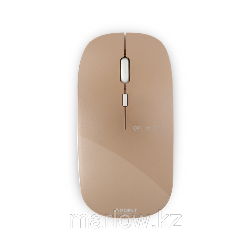 Беспроводная компьютерная мышь "APOINT Wireless Optical Ultra Slim Mouse,Distance up to 10 m,Gold M:T3" - фото 1 - id-p111402863