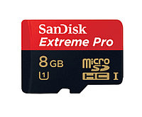 Карта памяти "SanDisk Extreme Pro Micro SD Card (TFlash) Class 10 8GB with Adaptor-Retail Packing"