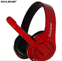 Наушники "Headphones+ microphone OVLENG Q8,Ø 40mm,32Ω ± 15 ,104± 2 dB,20-20,000Hz,120mW,USB,2.2m"