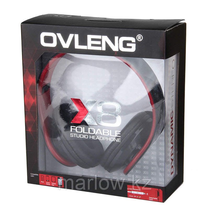 Наушники "Headphones+ microphone(iPHONE,iPAD) OVLENG X8,Ø 40mm,32Ω ± 15 ,102± 2 dB,20-20,000Hz,100mW" - фото 8 - id-p111403091