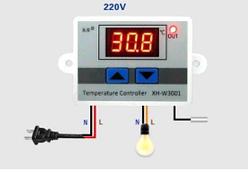 Терморегулятор xh w3002, две группы контактов, 220в