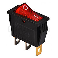 Переключатель KCD3-101N R/B черный с красной клавишей с подсветкой