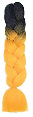 Канекалон черно-оранжевый 65 см, косы для плетения - фото 1 - id-p111407045