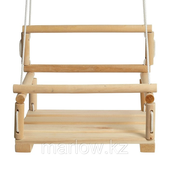 Качели детские подвесные, деревянные, сиденье 28×28см - фото 2 - id-p111407349