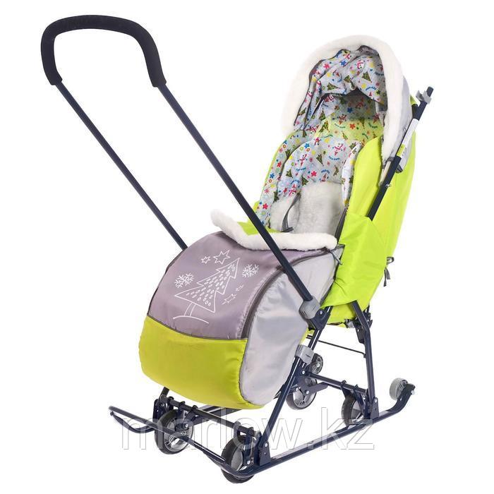Санки-коляска «Наши детки 4-1», цвет серый с лимонным - фото 5 - id-p111407385