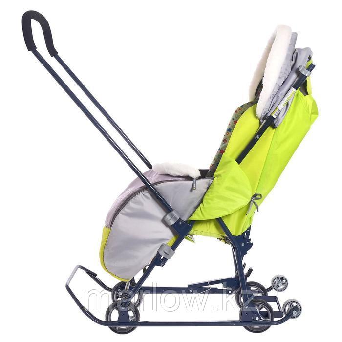 Санки-коляска «Наши детки 4-1», цвет серый с лимонным - фото 6 - id-p111407385