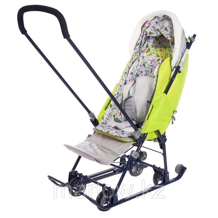 Санки-коляска «Наши детки 4-1», цвет серый с лимонным - фото 7 - id-p111407385