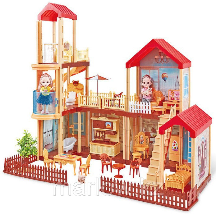 Кукольный домик "Мечта" с мебелью 201 деталь 59х40х16 см - фото 1 - id-p111411523