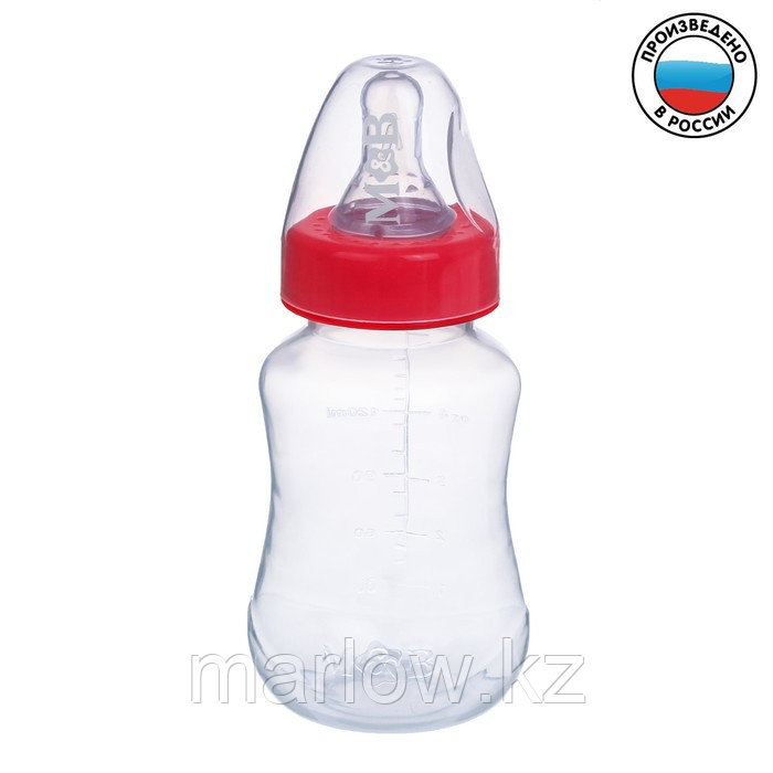 Бутылочка для кормления детская приталенная, 150 мл, от 0 мес., цвет красный - фото 1 - id-p111414635