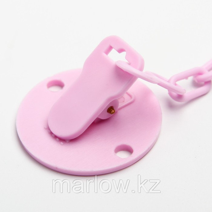 Держатель для пустышки , «Маленькая леди», на цепочке, цвет розовый - фото 2 - id-p111414670