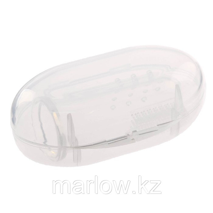 Зубная щётка детская, силиконовая, на палец, в контейнере, от 0 мес., цвет прозрачный - фото 1 - id-p111414678