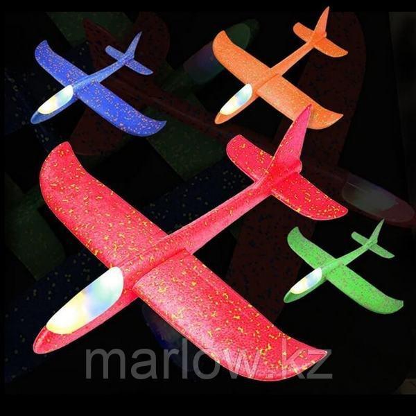 Самолет Планер из пенопласта 46см, размах крыла 48см, со светом, цвет в асс. - фото 2 - id-p111412641