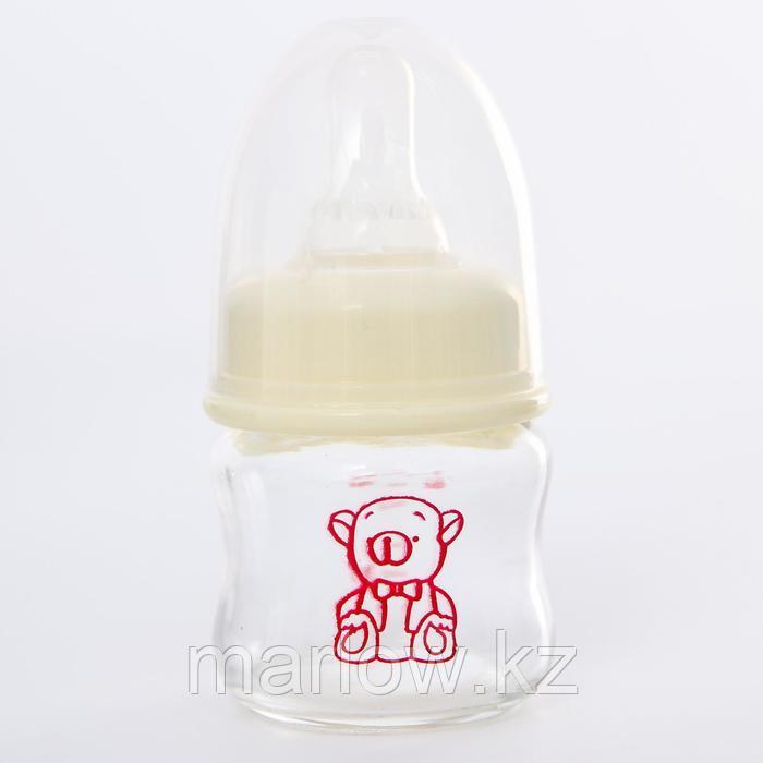 Бутылочка для кормления, стекло., «Малыш Тедди», 60 мл., цвет белый - фото 1 - id-p111414693