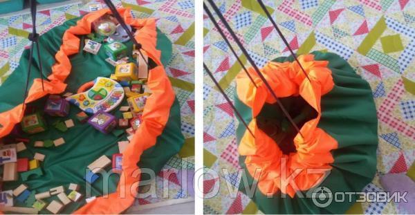Сумка-коврик для игрушек Toy Bag (Той Бэг), 100 см - зелено-оранжевый - фото 7 - id-p111419468