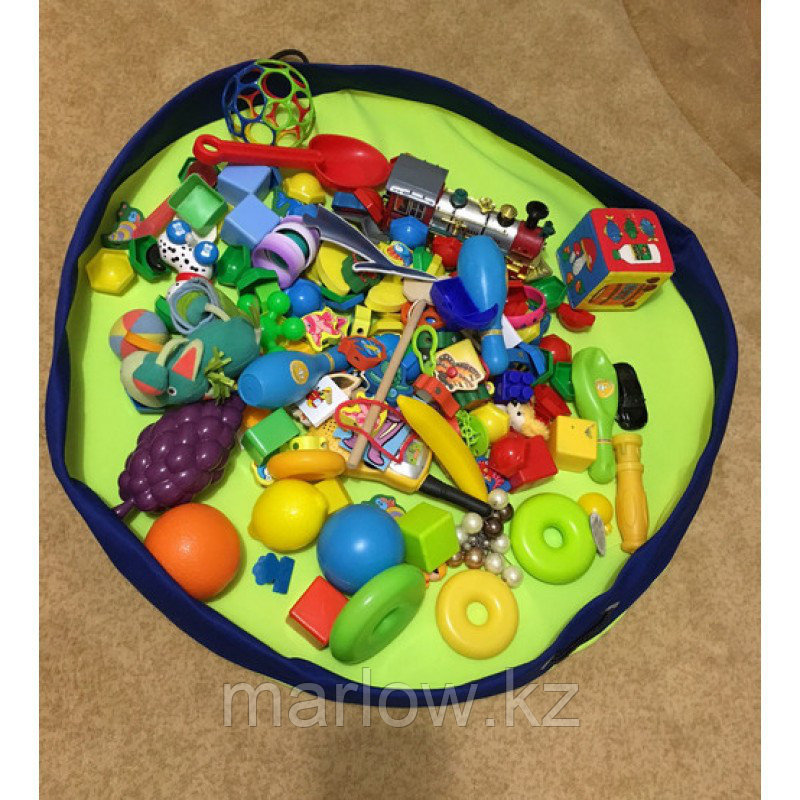Сумка-коврик для игрушек Toy Bag (Той Бэг), 100 см - зелено-оранжевый Лимонно-Синий, 1500 - фото 1 - id-p111419469