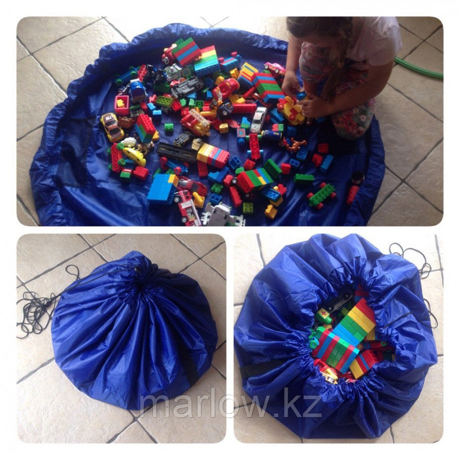 Сумка-коврик для игрушек Toy Bag (Той Бэг), 100 см - зелено-оранжевый Сине-Красный, 1000 - фото 7 - id-p111419475
