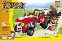 Конструктор AUSINI "FARM / Ферма" Арт.28505 "Трактор с прицепом с лошадью и коровой