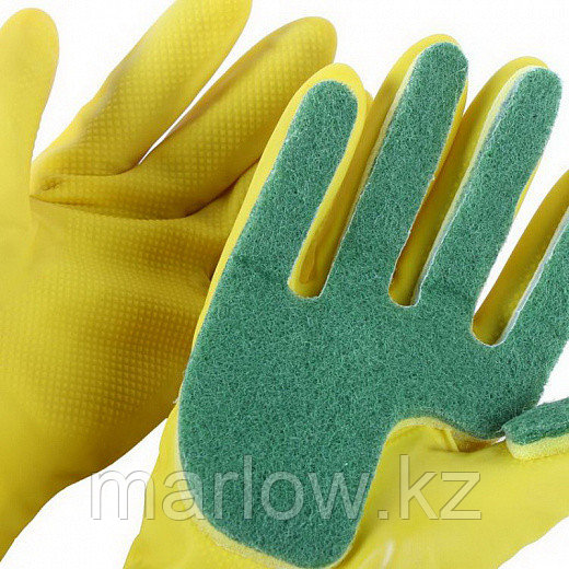 Перчатки с губкой для мытья посуды - фото 1 - id-p111419581
