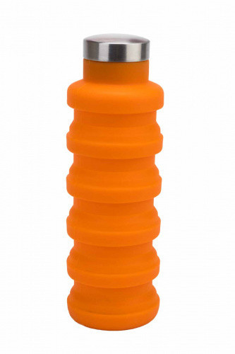 Бутылка для воды силиконовая складная с крышкой, 500 мл, оранжевая - фото 3 - id-p111422533