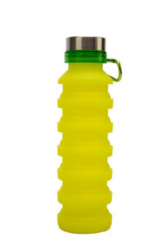 Бутылка для воды силиконовая складная с крышкой и карабином, 500 мл - фото 3 - id-p111422539