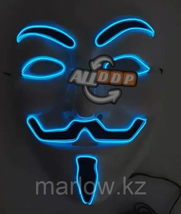 Светящаяся LED маска Гая Фокса Анонимуса на батарейках - фото 7 - id-p111425484