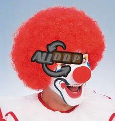 Парик карнавальный для клоуна красный объемный