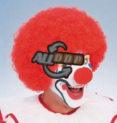 Парик карнавальный для клоуна красный объемный - фото 1 - id-p111425517