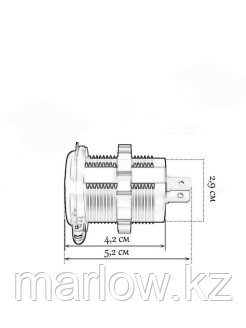 Sockets / Разъем USB в авто врезной 12V-24V/2USB + Вольтметр QC3/Розетка в GH-DS21 0 - фото 6 - id-p111413843