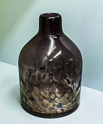 Декоративная настольная ваза "Морской риф" (стекло, коричневая),25см