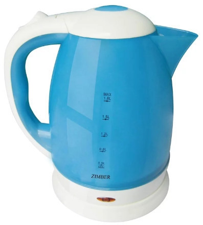 Электрический чайник Zimber 2 литра бело-синий - фото 1 - id-p111417716