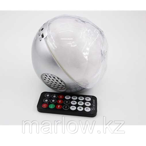 Цветомузыкальная колонка шар Bluetooth и MP3 плеер, цвет серебро - фото 1 - id-p111422597