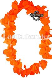 Гавайские бусы Леи из оранжевых цветов (диаметр по окружности 44-50 см)