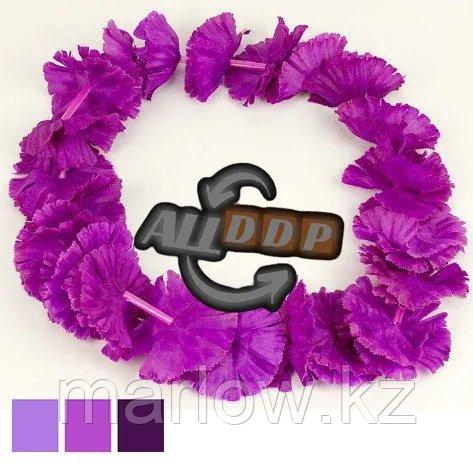 Гавайские бусы Леи из цветов фиолетовых оттенков (диаметр по окружности 44-50 см) - фото 4 - id-p111425543