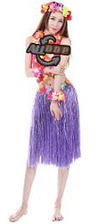 Юбка гавайская с цветами 59 см (фиолетовая)