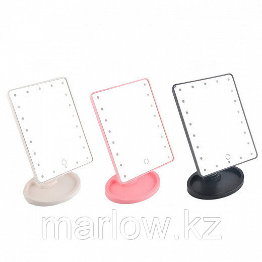 Косметическое зеркало с подсветкой Large Led Mirror (розовый) - фото 1 - id-p111419670