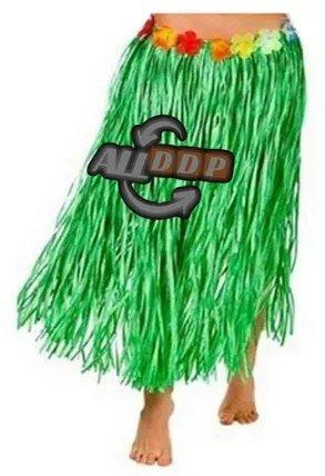 Юбка гавайская с цветами 59 см (зеленая) - фото 1 - id-p111425554