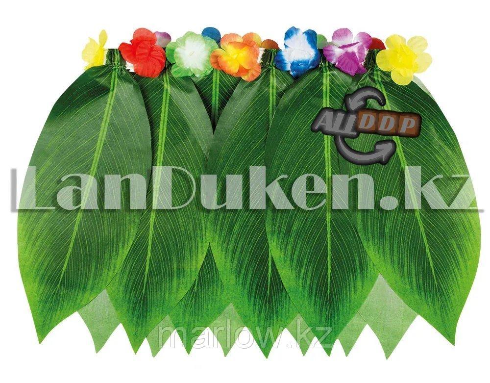 Юбка гавайская пляжная с цветами на резинке 40см - фото 3 - id-p111425556