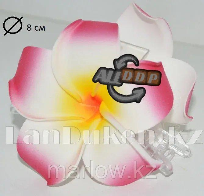 Заколка краб "Гавайский цветок" (оттенки розового и сиреневого) - фото 1 - id-p111425567