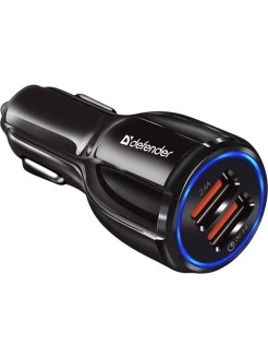 Defender / Автомобильное зарядное устройство QC3.0 2 USB в прикуриватель с быстрой зарядкой 2.4A 0 - фото 6 - id-p111413881