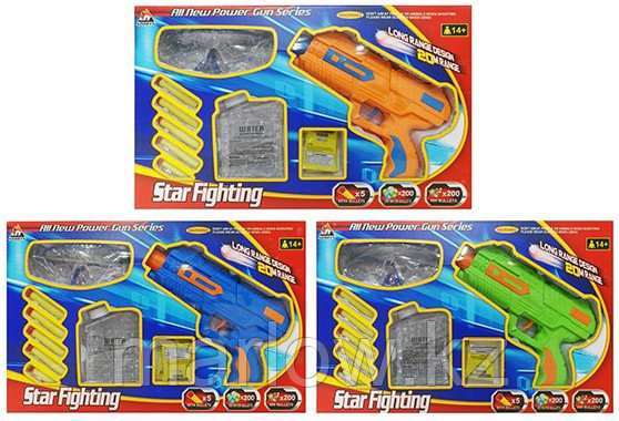 Средний бластер Star Fighting Gun с пулями и очками 3 вида - фото 1 - id-p111409159